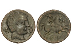 As. 120-30 a.C. BILBILIS (CALATAYUD, Zaragoza). Anv.: Cabeza ...