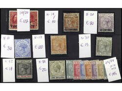 COLONIAS INGLESAS. CANADÁ Y GIBRALTAR. 2 Fichas con sellos de I ...