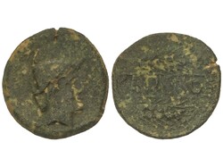 As. 80 a.C. CARMO (CARMONA, Sevilla). Anv.: Cabeza con casco a ...