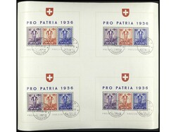 SUIZA. HB. en bloque de 4 (cuatro HB. unidas). Matasellos limpio y ...