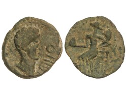 Semis. 30 a.C. IRIPPO (Zona Sur de Sevilla). Anv.: Cabeza masculina a ...