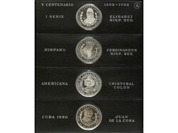 Lote 4 monedas 10 Pesos. 1990. V CENTENARIO DESCUBRIMIENTO DE ...