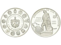 10 Pesos. 1991. 26,96 grs. AR. I Serie Iberoamericana: Encuentro de ...