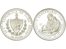 50 Pesos. 1992. V CENTENARIO DESCUBRIMIENTO DE AMÉRICA. 155,35 grs. ...