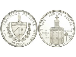 50 Pesos. 1992. V CENTENARIO DESCUBRIMIENTO DE AMÉRICA. 155,40 grs. ...