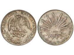 8 Reales. 1895. CIUDAD DE MÉXICO. A. B. 27,05 grs. AR. (Pequeñas ...