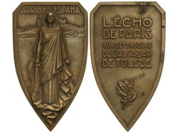 A los defensores del Alcazar de Toledo. 1936. L´ ÉCHO DE PARIS. Anv ...