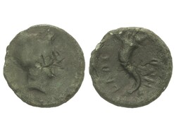 Uncia. Circa 210-175, a.C. LARINUM. FRENTANI. Anv.: Cabeza masculina ...