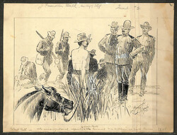 William Bengough, Three drawings showing "J. Franklin Bell - New ...