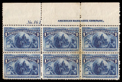 6605065: USA 1893 Kolumbus Ausgabe - Einheit mit Plattennummer