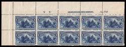 6605065: USA 1893 Kolumbus Ausgabe - Einheit mit Plattennummer
