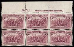 6605065: USA 1893 Kolumbus Ausgabe - Einheit mit Plattennummer