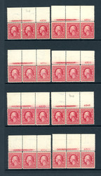 6605090: USA 1908-15 Washington-Franklin Ausgabe - Einheit mit Plattennummer