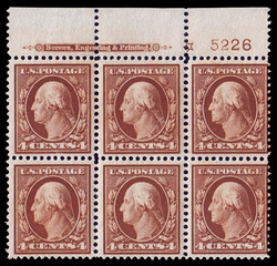 6605090: USA 1908-15 Washington-Franklin Ausgabe - Einheit mit Plattennummer