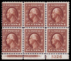 6605090: USA 1908-15 Washington-Franklin Ausgabe - Einheit mit Plattennummer
