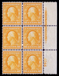 6605090: USA 1908-15 Washington-Franklin Ausgabe - Einheit mit Plattennummer