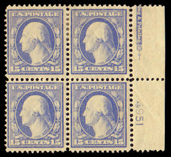 6605090: USA 1908-15 Washington-Franklin Ausgabe - Einheit mit Plattennummer