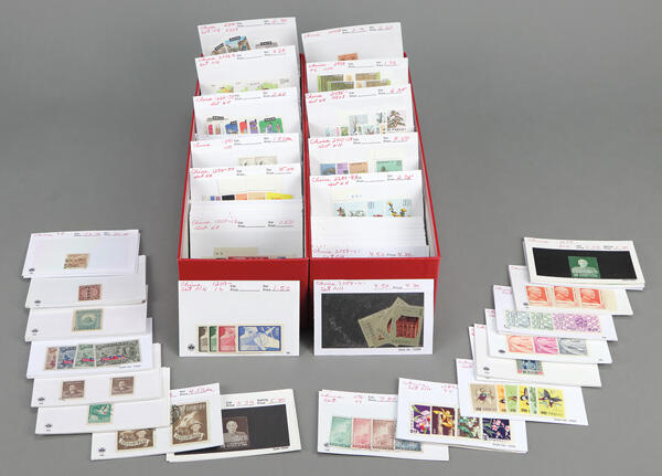 China, "Ruby Red" Well-Organized Mint Dealer Stock in Red Boxes, ...