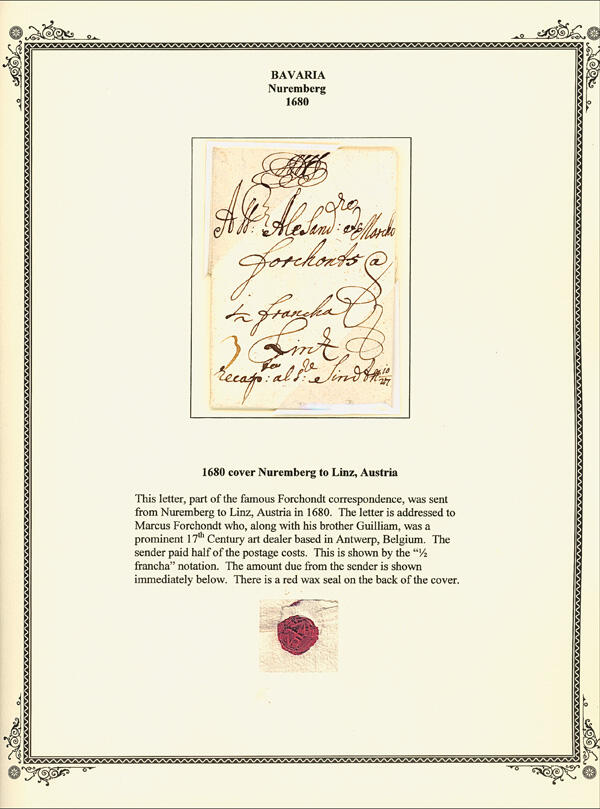 Bavaria, Stamped & Stampless Cover Collection of Nuremberg, 1579-1956 ...