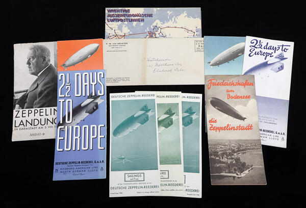 Collection of Graf Zeppelin and Hindenburg Timetables and Advertising ...