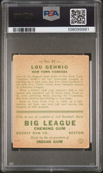 1933 Goudey #92 Lou Gehrig PSA Graded PR 1, Poor to Fair 1
