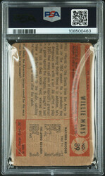 1954 Bowman #89 Willie Mays PSA 1 PR (MC), miscut qualifier