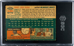 1954 Topps #128 Henry Hank Aaron Rookie Card SGC Authentic Altered.