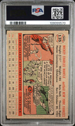 1956 Topps #135 Mickey Mantle Gray Back PSA 3.5 VG+.