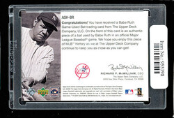 2001 Upper Deck Babe Ruth All-Star Heroes Game-Used Bat Card /1933, ...