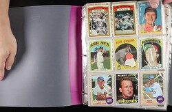 Binder Full of Vintage Baseball Cards, 1950s-1970s, some pages sorted ...