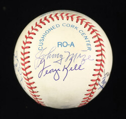 Autographed Multi Signed Hall Of Fame Baseball, signatures include: ...