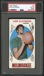 1969 Topps #25 Lew Alcindor Kareem Abdul-Jabbar Rookie Card PSA 4 ...