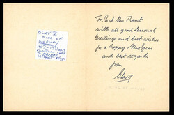 Olav V, King Of Norway, Christmas Card Autographed, To Mr. & Mrs. ...