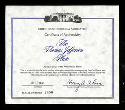 1972 Thomas Jefferson Silver Limited Edition Franklin Mint ...