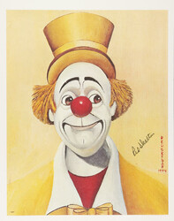 Yellow Clown Lithographic Reproduction On Canvas Hand Signed By Red ...