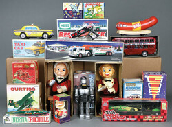 Collection Of Hess Trucks, Gort, Robocop, Battery Powered Bartender, ...