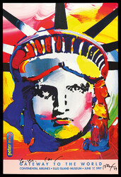 Liberty Head Art Poster Signed By Arist: Peter Max, dimensions: 24" x ...