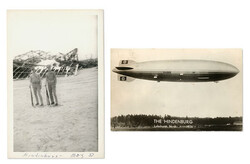 Group of Hindenburg Crash Relics: Recovered Fabric, Photo, and ...