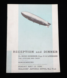 Collection of Hindenburg Items: Framed Photo, Crash Record, Menu, and ...