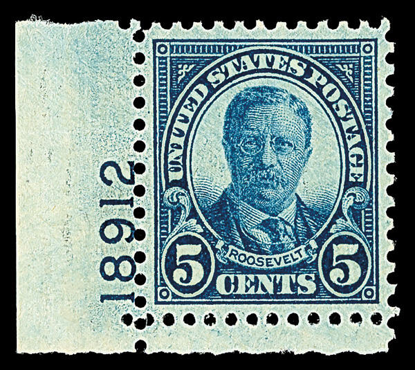 1927, 5¢ Roosevelt, rotary press printing (Scott 637), single with ...