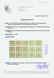 1881, Crown and Khukris, European wove paper, imperforate, 4a yellow ...