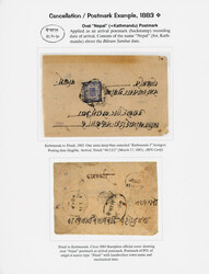 1883 (Mar.), Cover from Kathmandu to Trisuli bearing imperforate 1a ...
