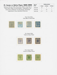 Unused Study of Native Paper Issues, 1886-1900, with an exceptional ...