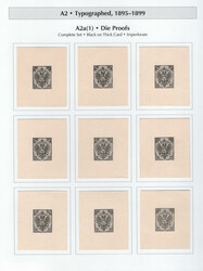 1894-98, Typographed, Die Proofs in black on yellowish card, ...
