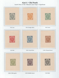 1894-98, Typographed, Die Proofs in issued colors on yellowish card, ...
