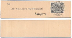 1894-98, Typographed, ½kr black, perf 10½ (Scott 1a), tied by a "K. ...