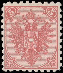 1879-94, Lithographed, 5kr red, perf 9¼ (Scott 6 var.), an excellent ...