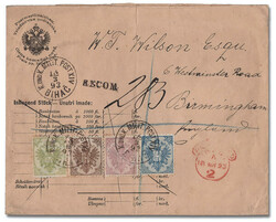 1879-94, Lithographed, 10kr, 15kr, 20kr & 25kr (Scott 7-10), on a ...