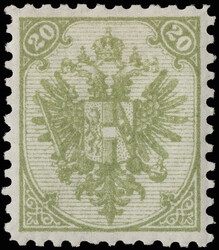 1879-94, Lithographed, 20kr reseda green, perf 10½ (Scott 9 var.), o ...