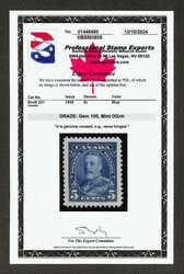 1935, King George V, 5¢ blue (Scott 221), Spectacular rich tone, o.g ...